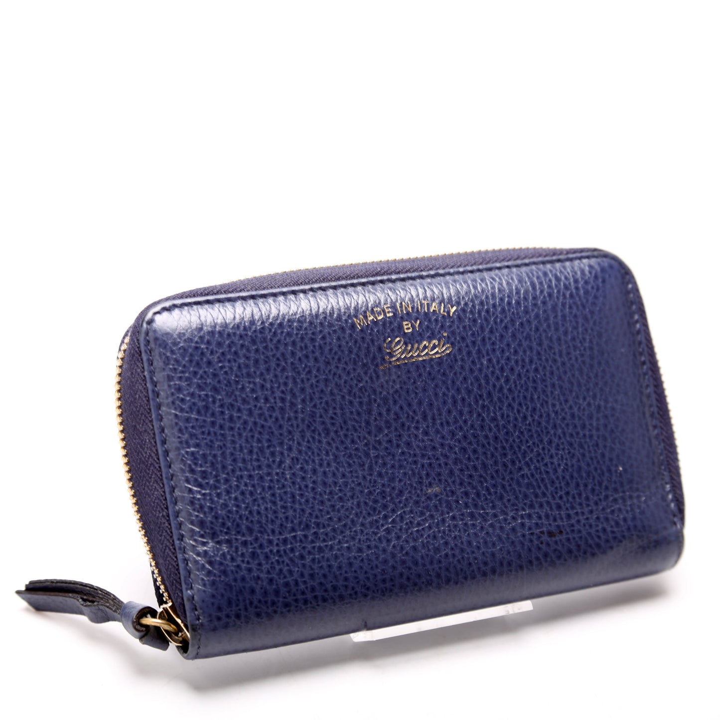 Gucci  Compact Leather Zip Wallet Navy