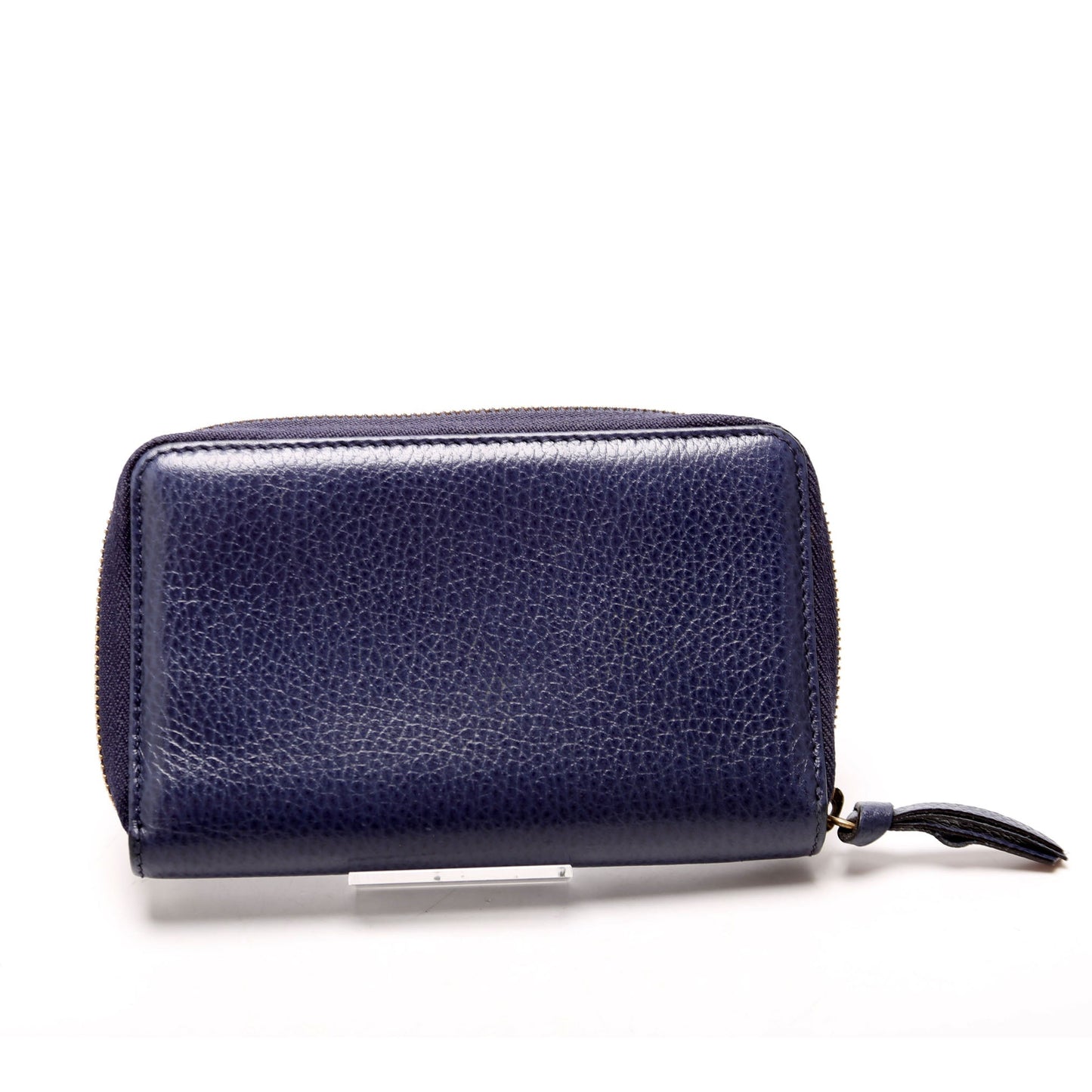 Gucci  Compact Leather Zip Wallet Navy