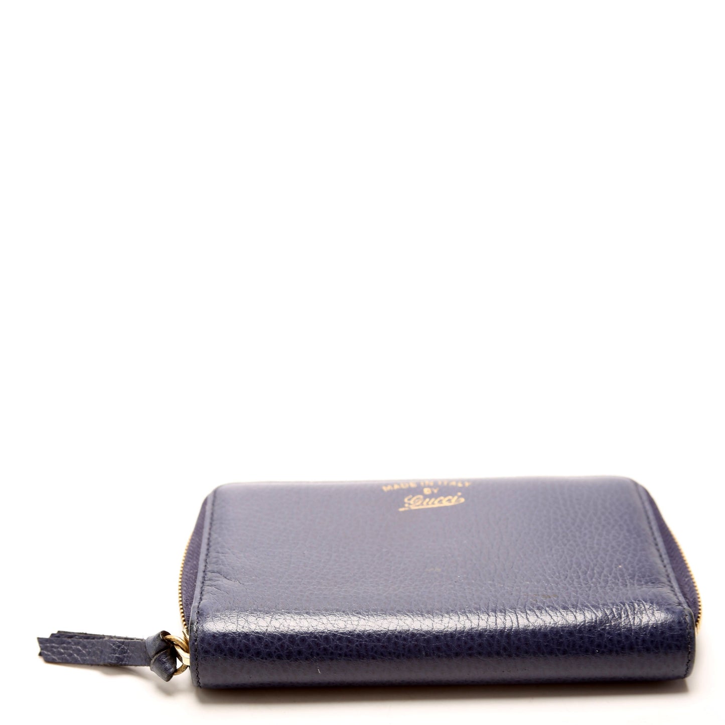 Gucci  Compact Leather Zip Wallet Navy