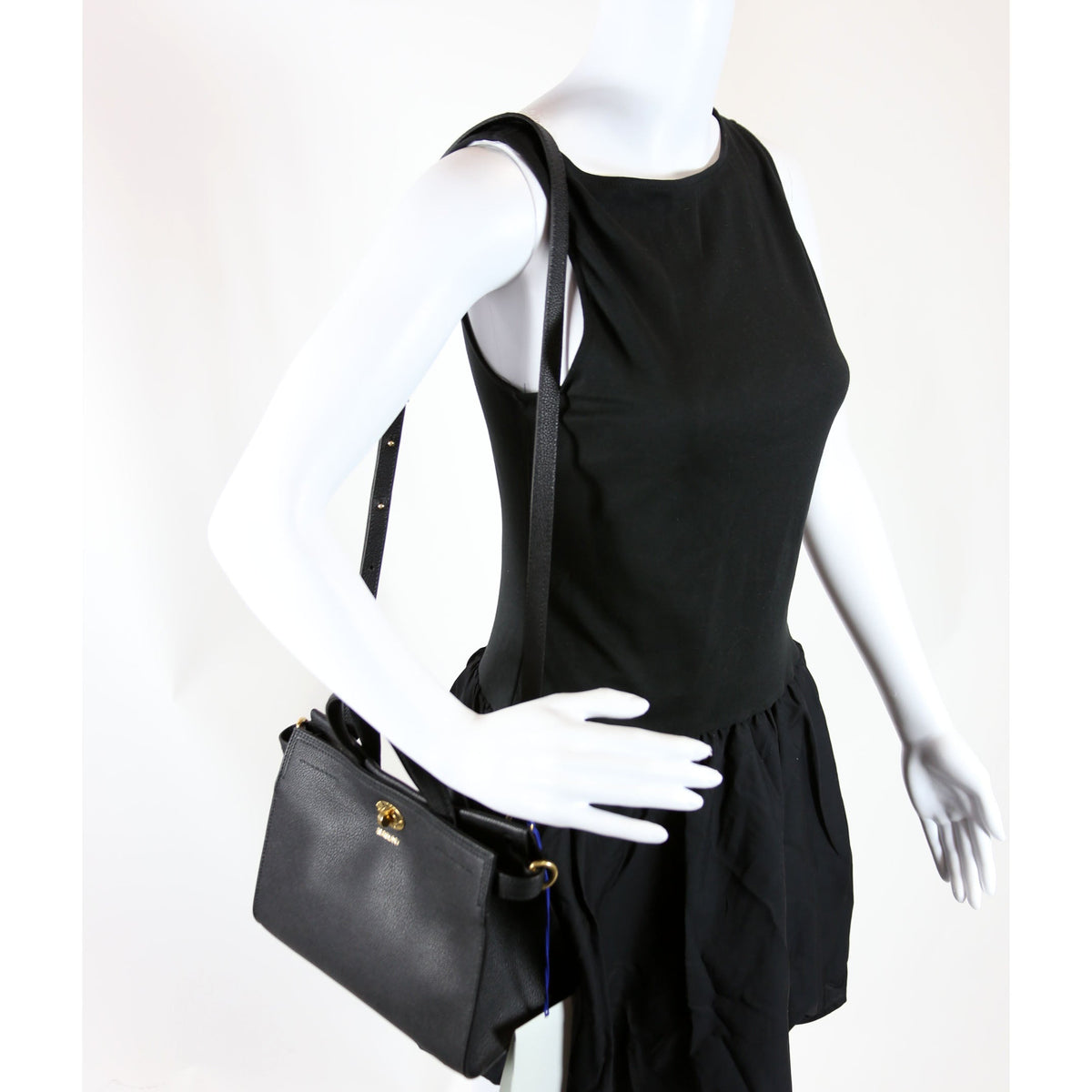 81113501 Cotswold Mini Top Handle Bag Calfskin Black