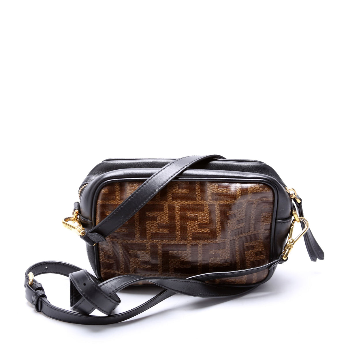 8BS019 Zucca Coated Canvas Mini Camera Bag Brown