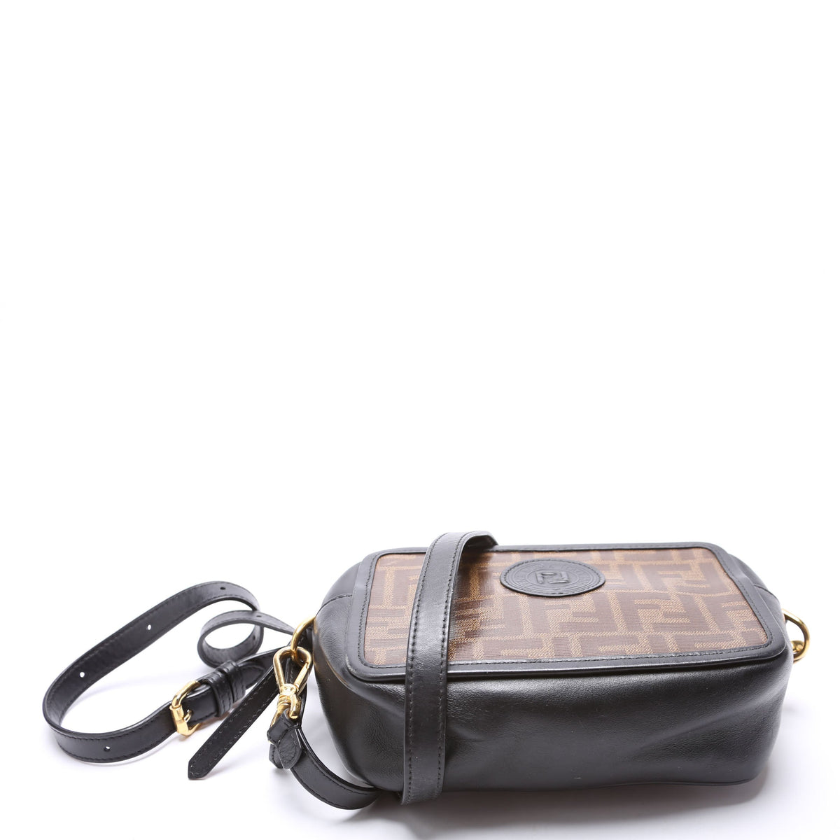 8BS019 Zucca Coated Canvas Mini Camera Bag Brown