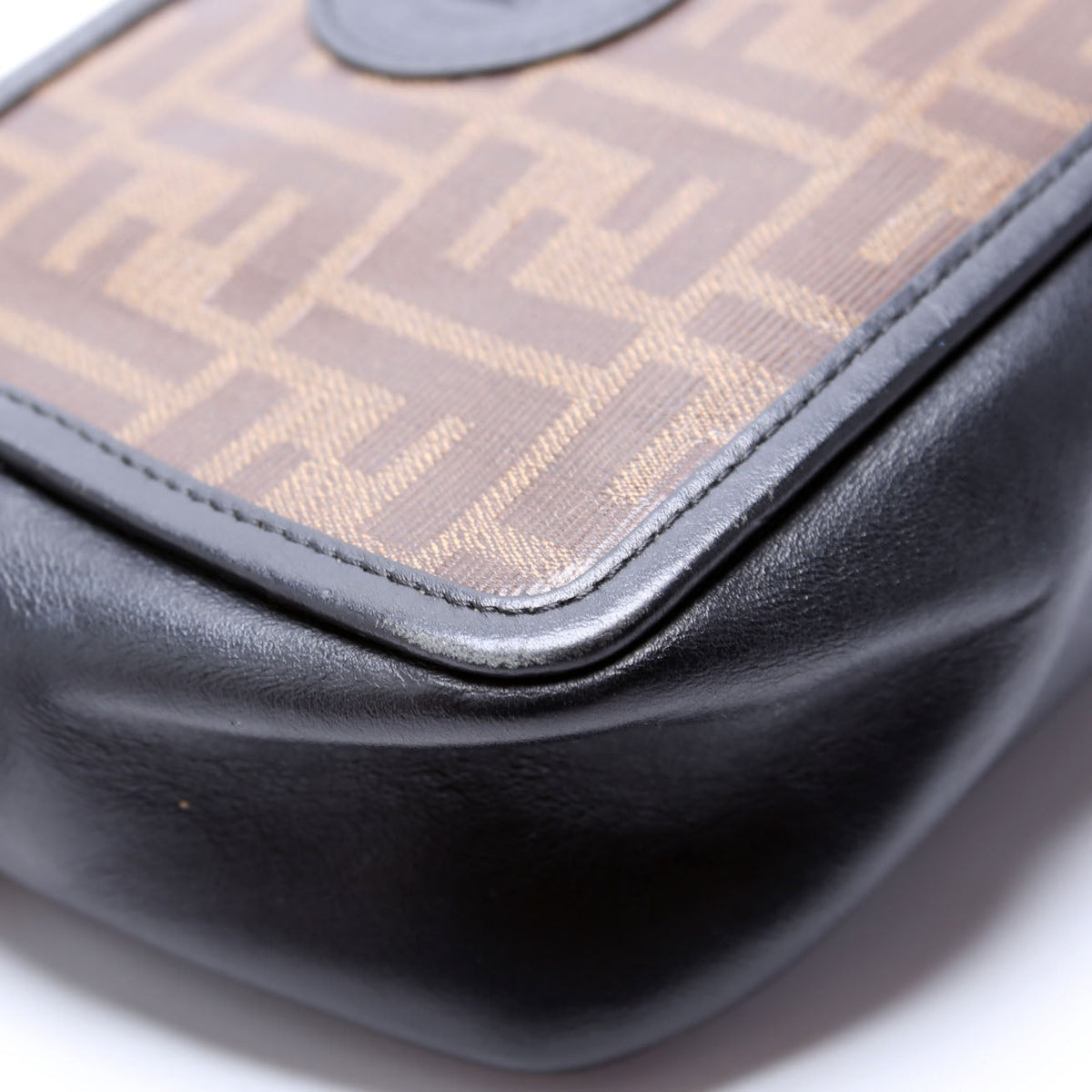 8BS019 Zucca Coated Canvas Mini Camera Bag Brown
