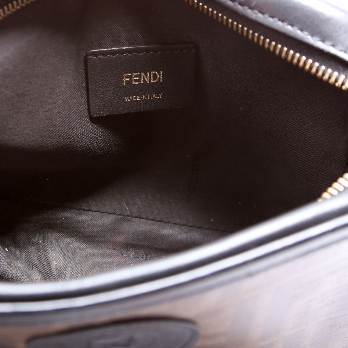 8BS019 Zucca Coated Canvas Mini Camera Bag Brown