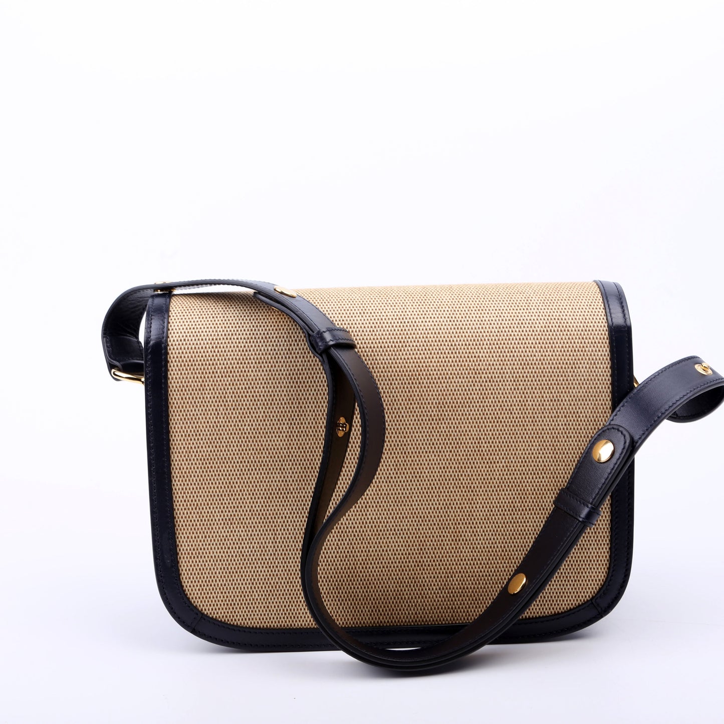 Gucci  Horsebit  Raffia Shoulder Bag