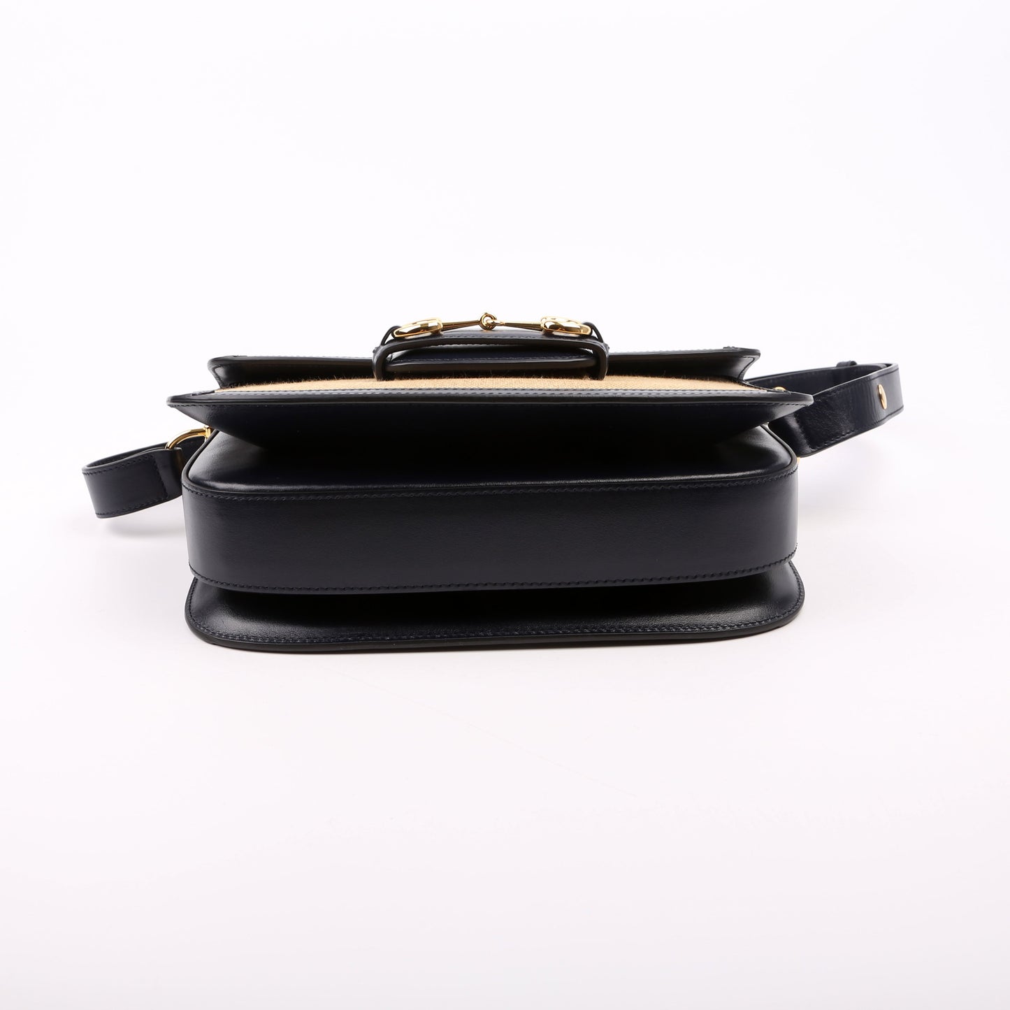 Gucci  Horsebit  Raffia Shoulder Bag