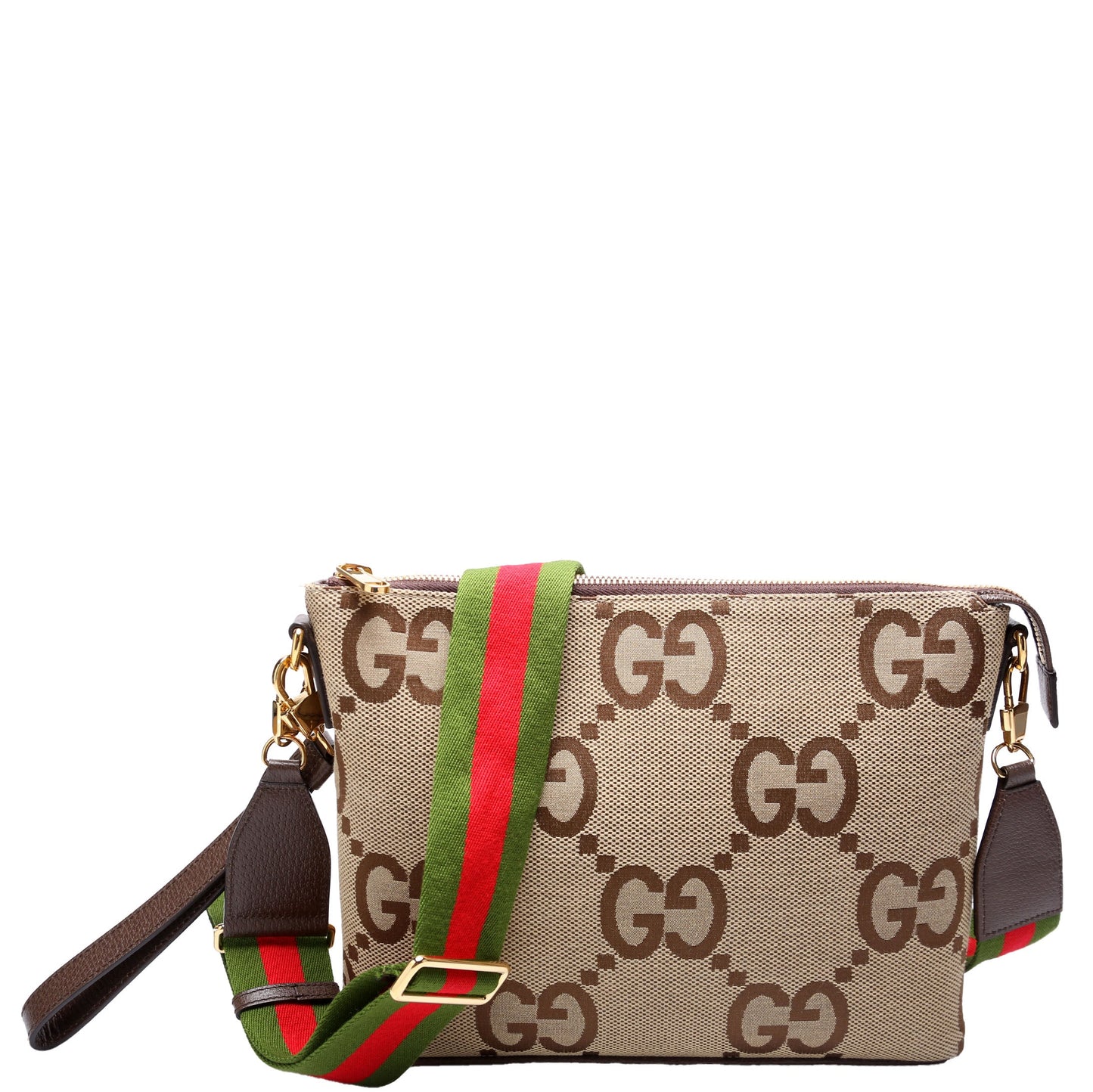 Gucci  Jumbo GG Messenger Brown, Red, Green and Gold