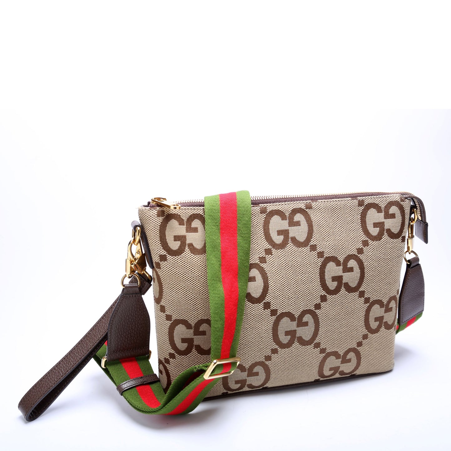 Gucci  Jumbo GG Messenger Brown, Red, Green and Gold