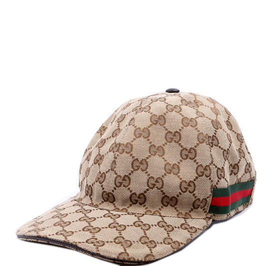 Gucci  GG Canvas Web Hat Size Large Brown