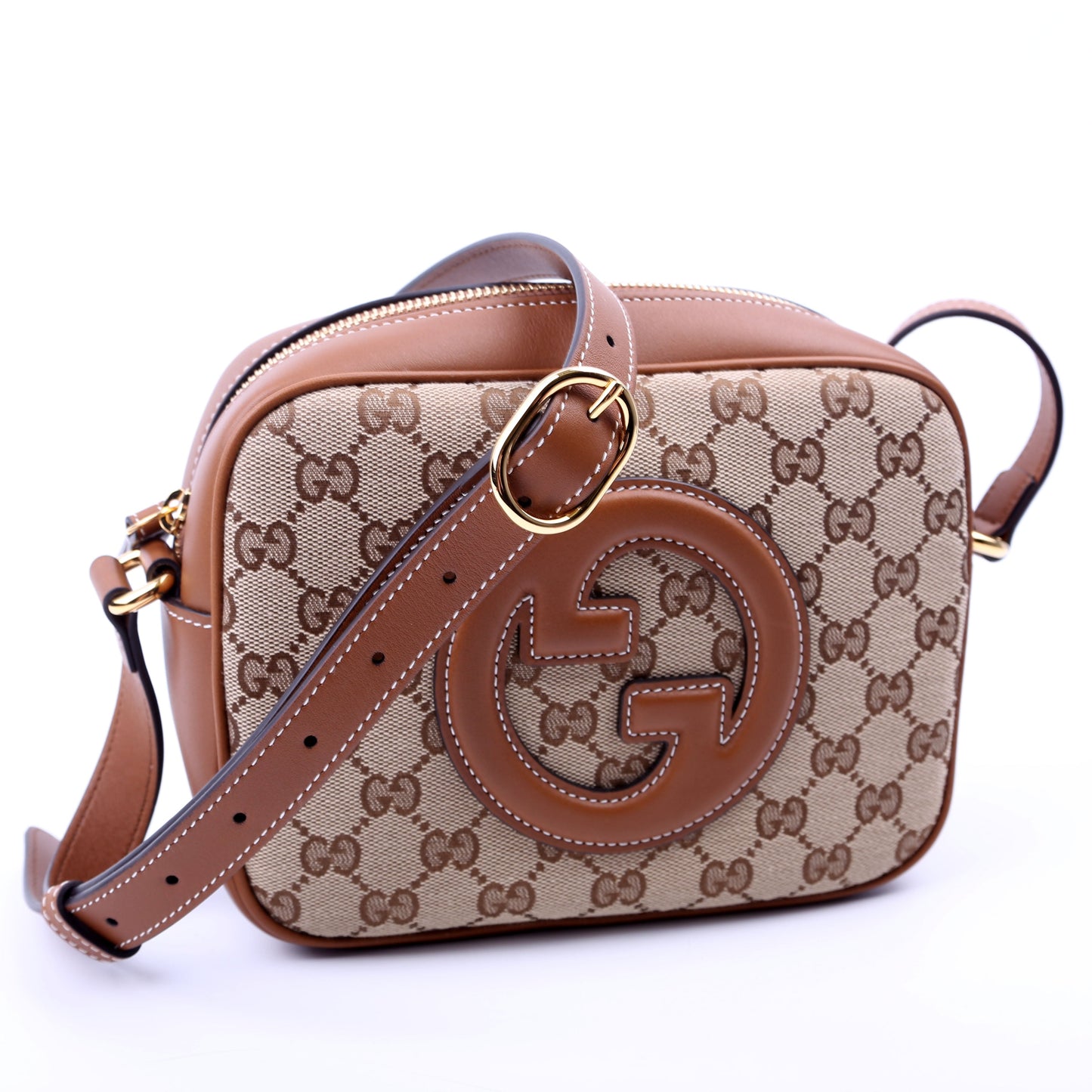 Gucci  Blondie GG Canvas Small Shoulder Bag Brown