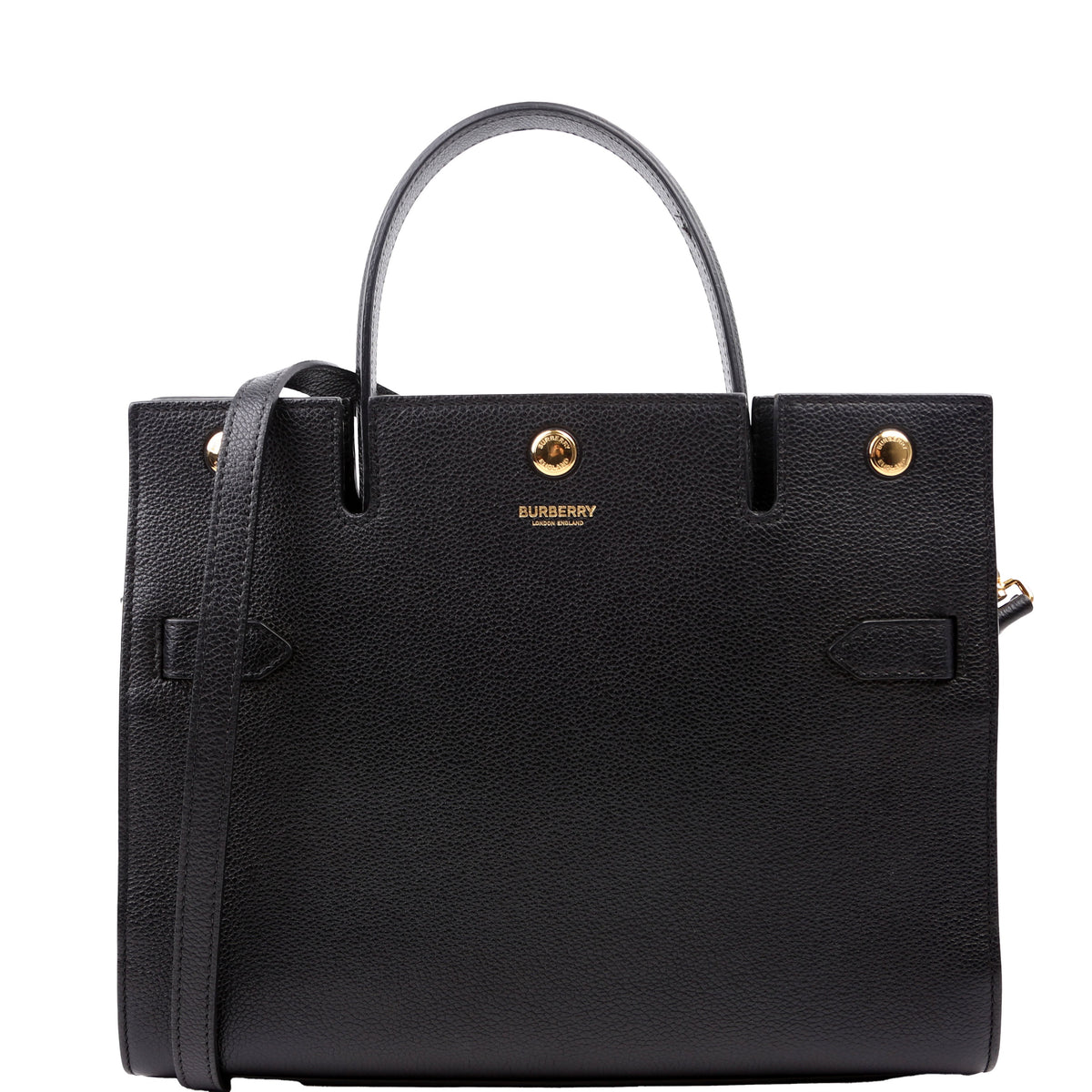 Title Bag Small Grained Calfskin Black