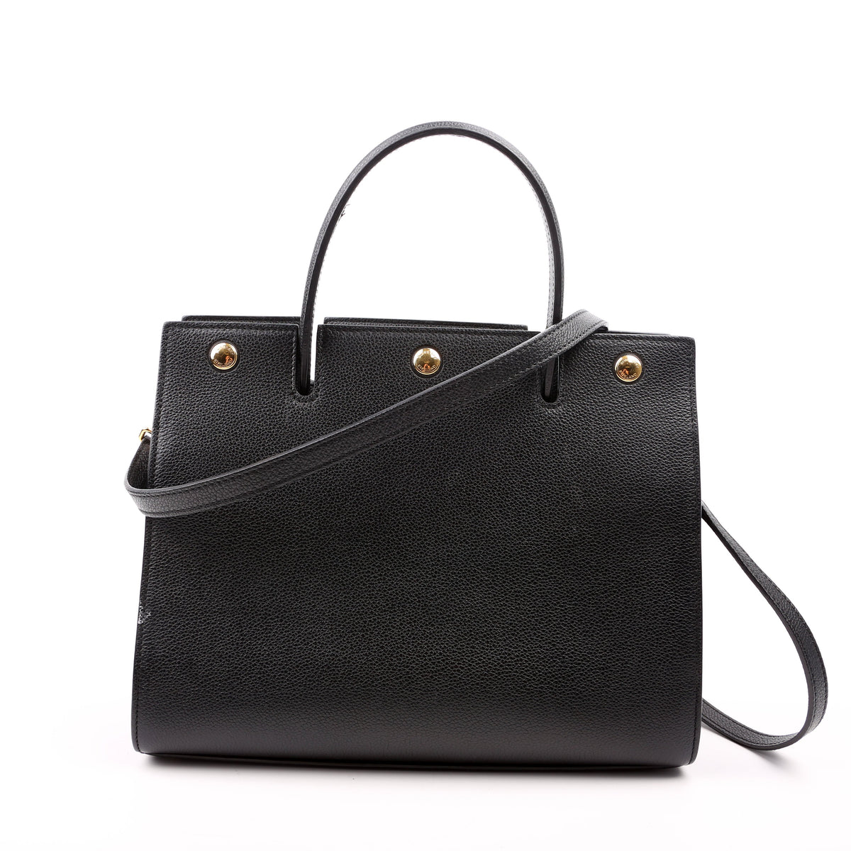 Title Bag Small Grained Calfskin Black