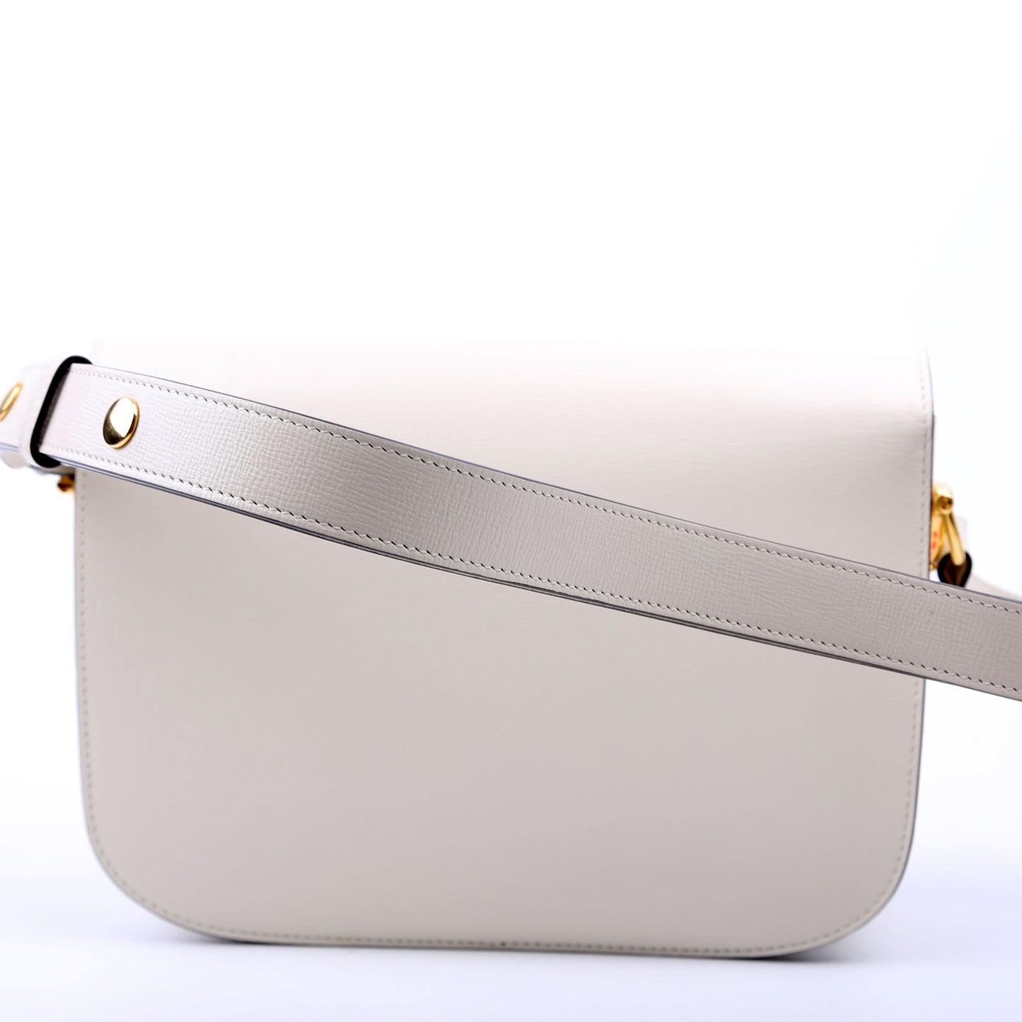 Gucci  Horsebit  Leather Shoulder Bag White