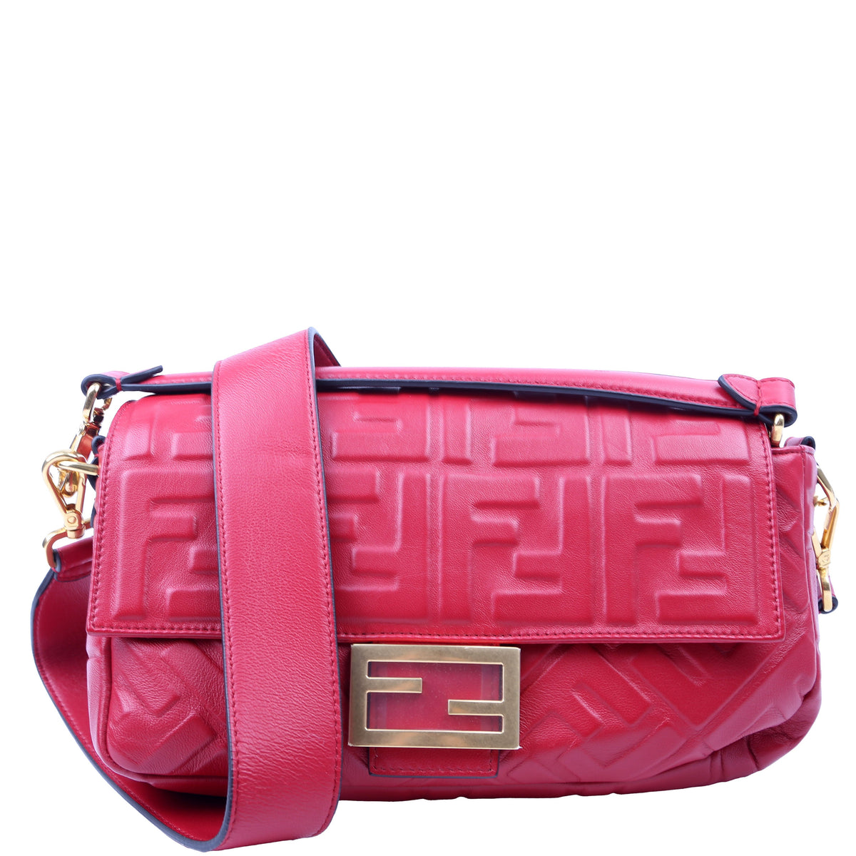 Baguette FF Embossed Nappa Red