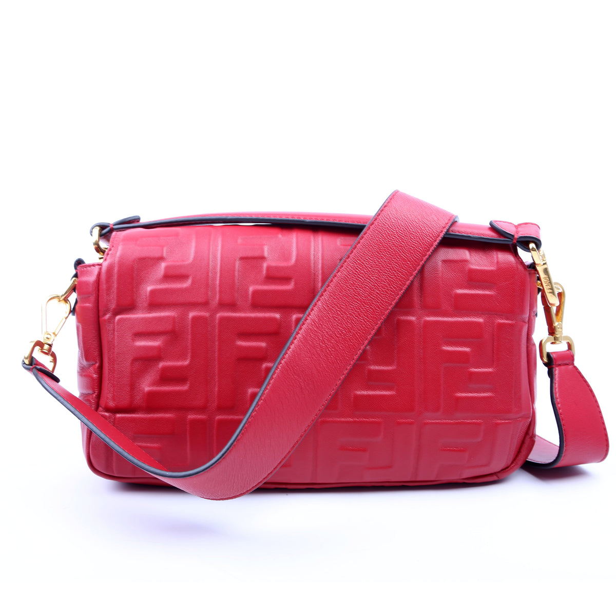 Baguette FF Embossed Nappa Red