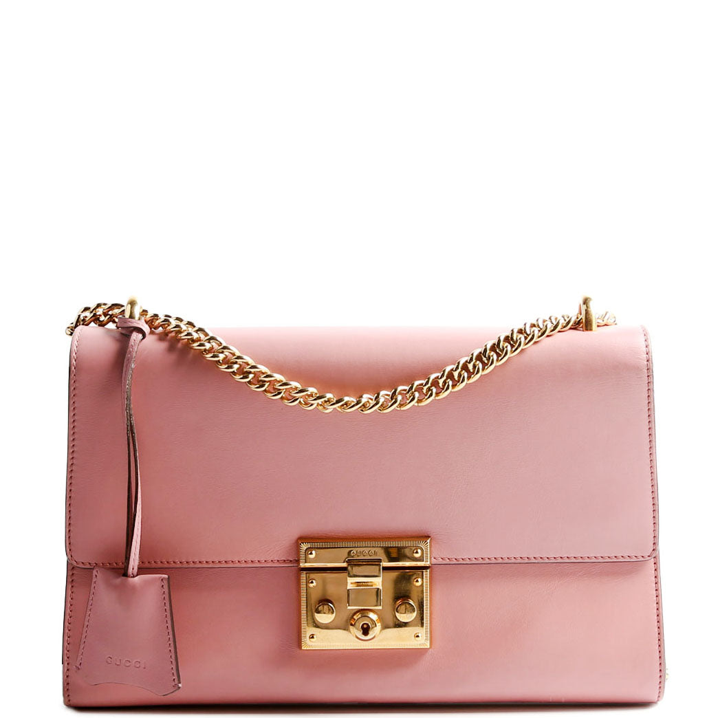 Gucci  Padlock Calfskin Shoulder Medium Pink