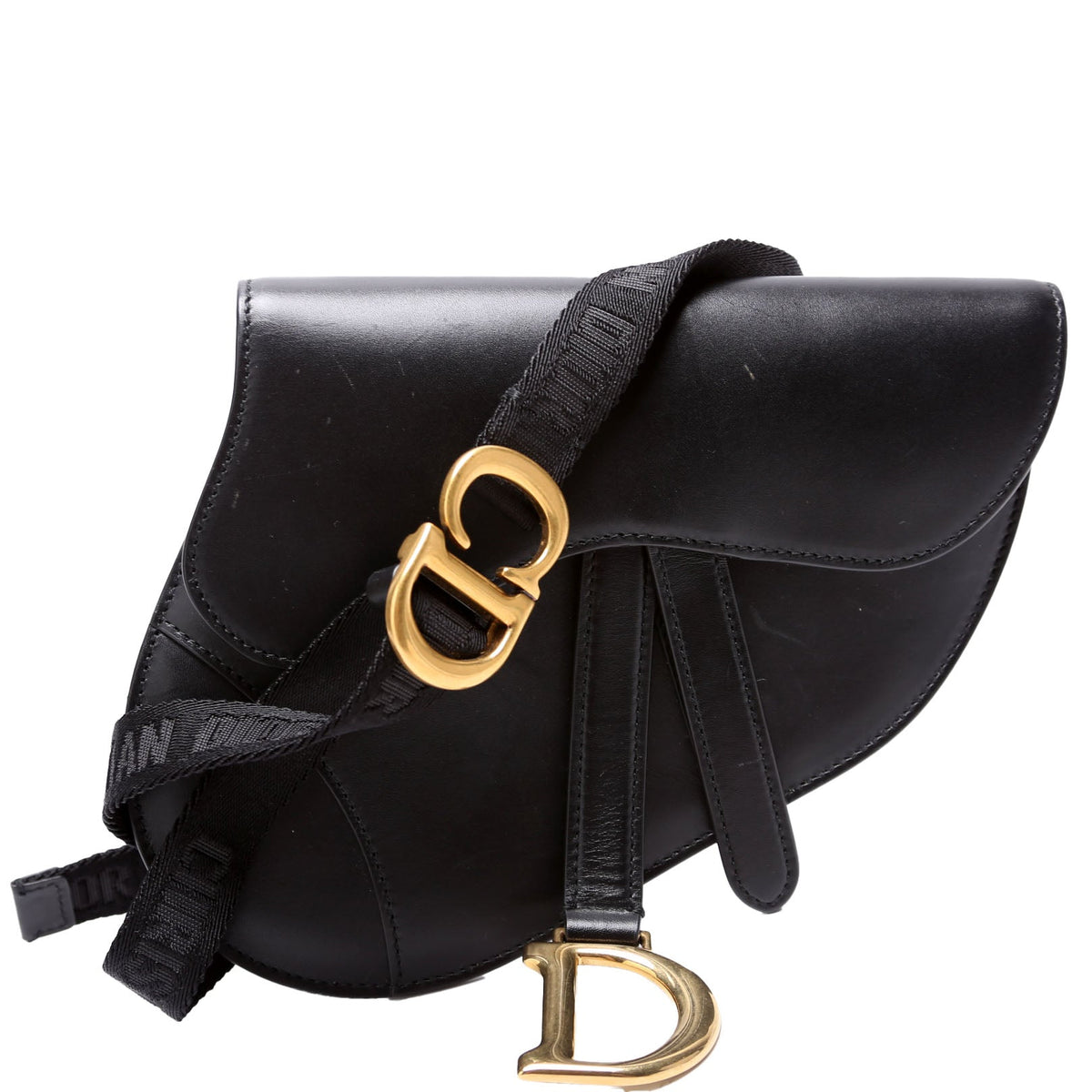 Saddle Pouch Belt Bag Smooth Calfskin Black