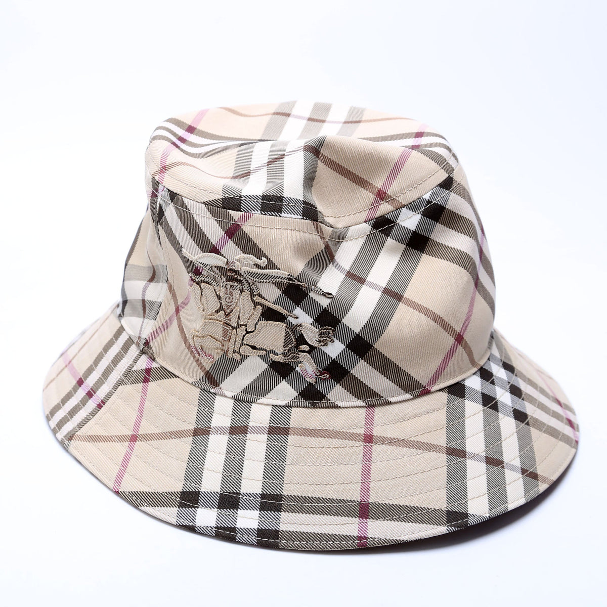8103382 Check Logo Embossed Bucket Hat Size Small