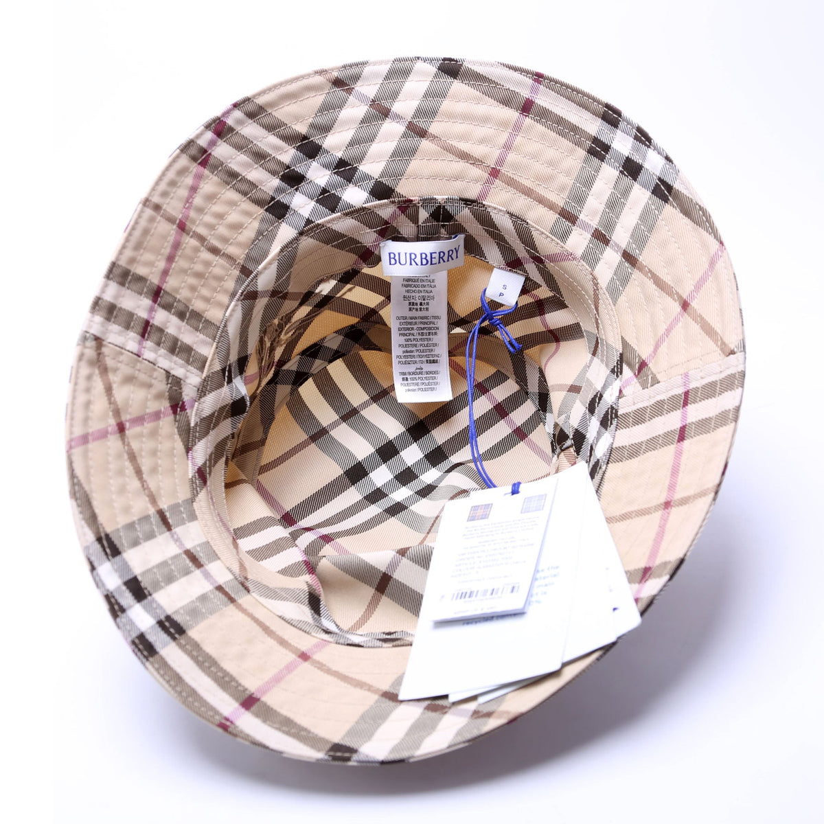 8103382 Check Logo Embossed Bucket Hat Size Small