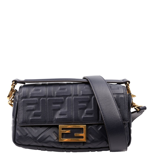 8BR600 Baguette FF Embossed Nappa Blue