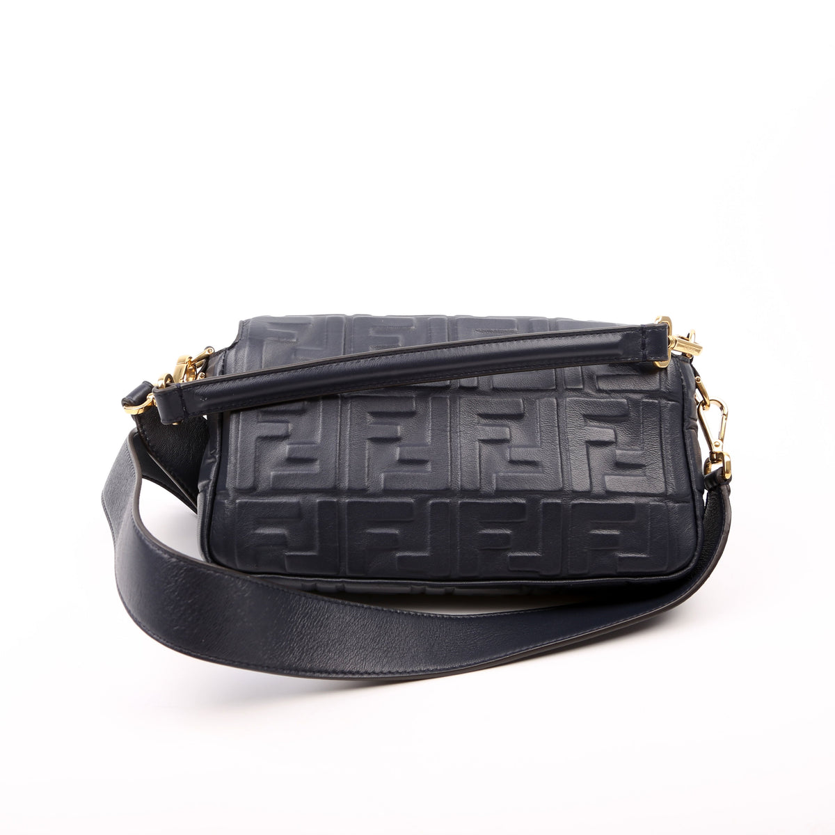 8BR600 Baguette FF Embossed Nappa Blue