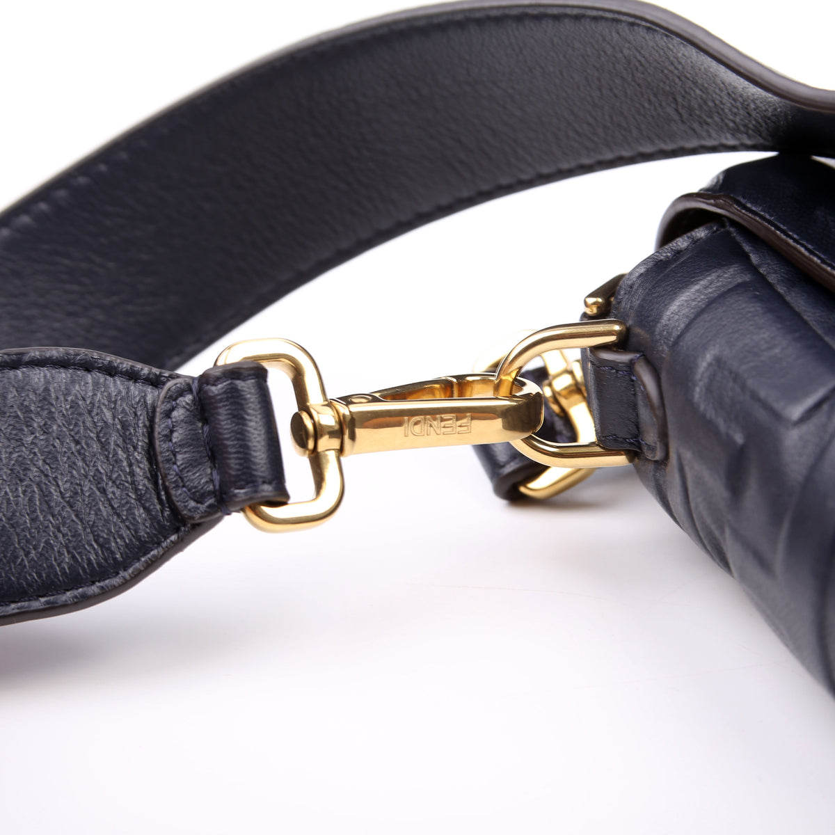 8BR600 Baguette FF Embossed Nappa Blue