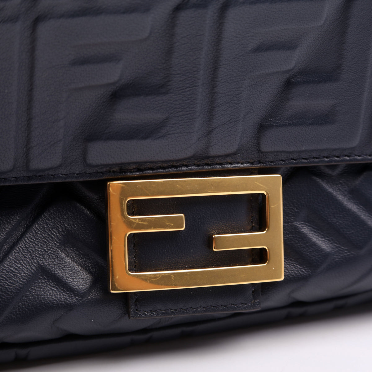 8BR600 Baguette FF Embossed Nappa Blue