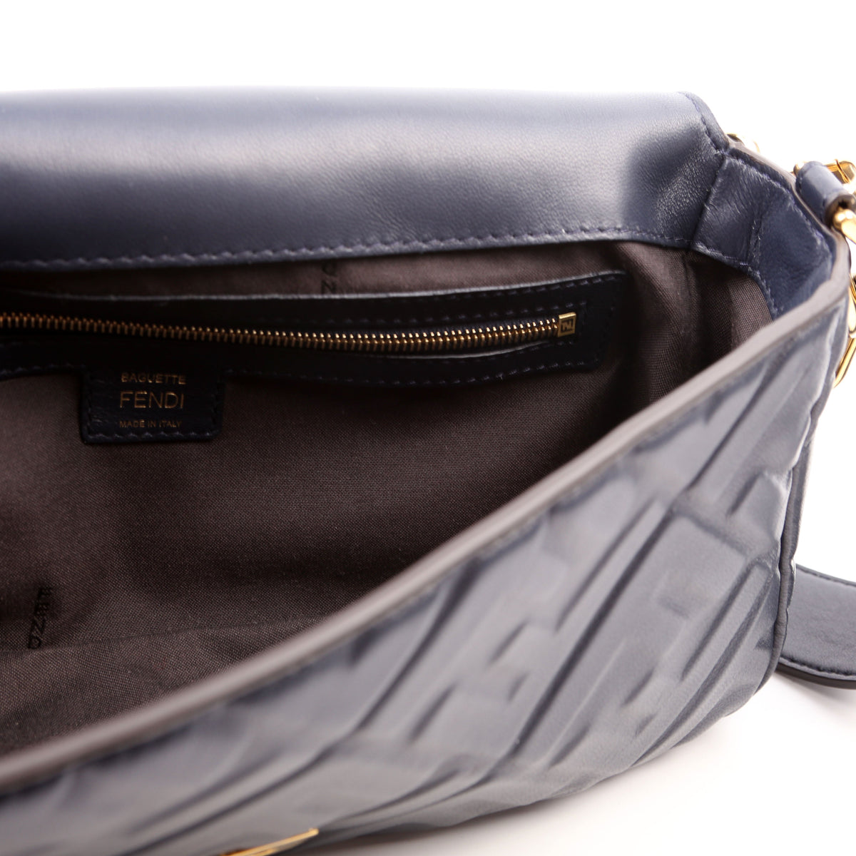 8BR600 Baguette FF Embossed Nappa Blue