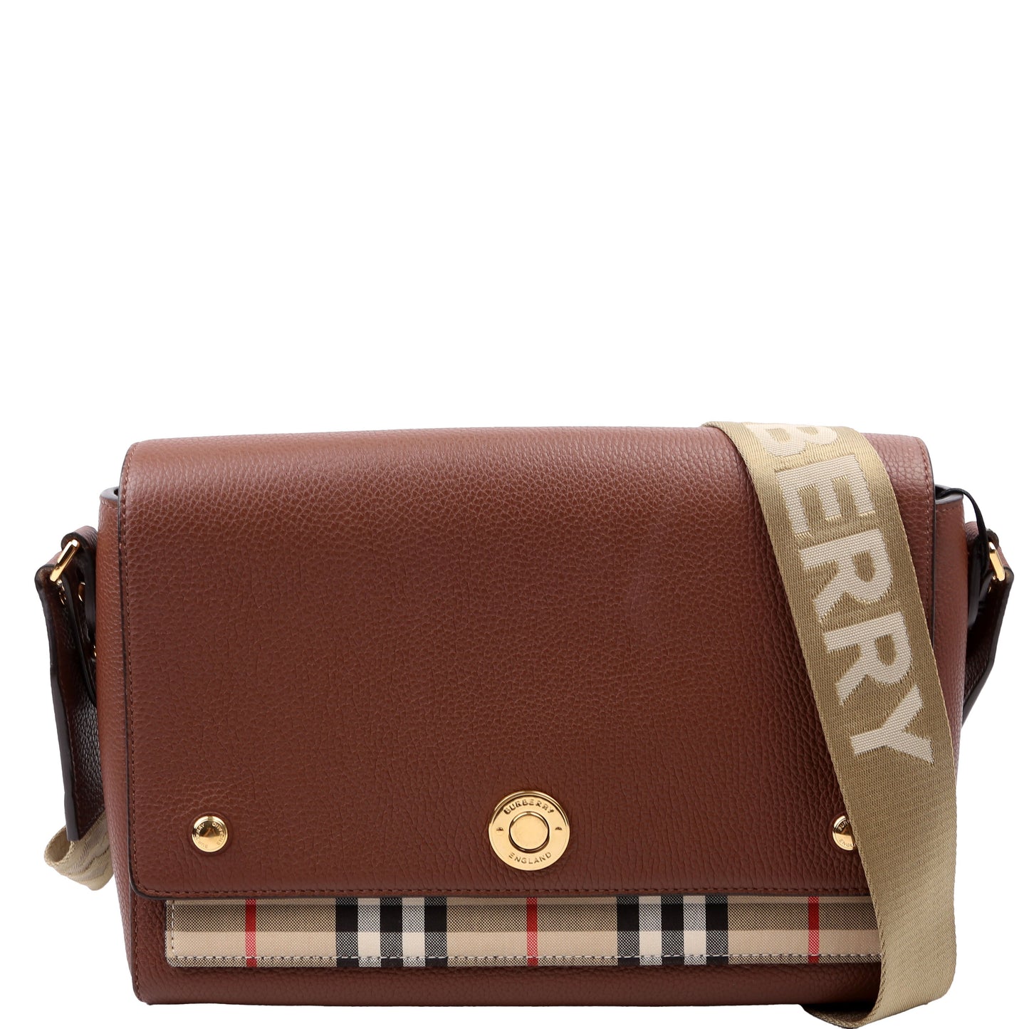 e Crossbody Vintage Check Medium Brown