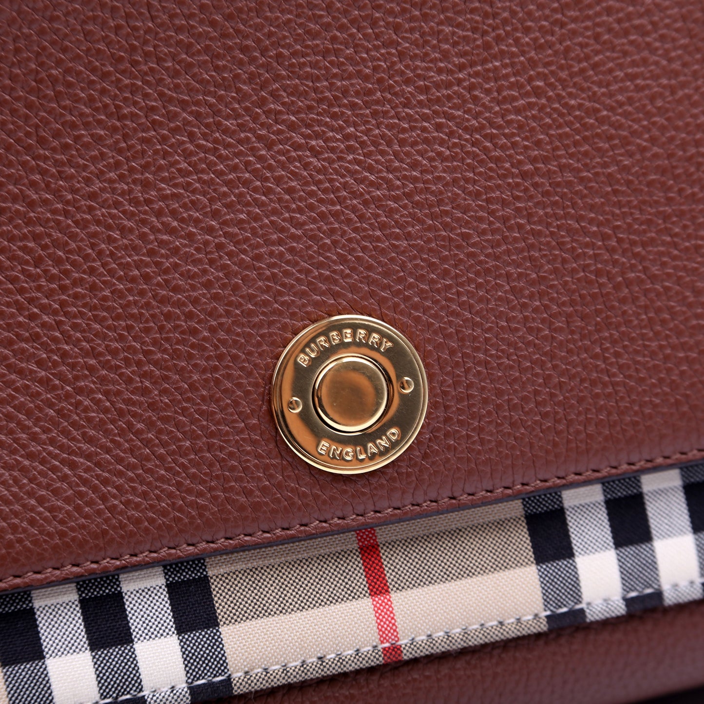e Crossbody Vintage Check Medium Brown