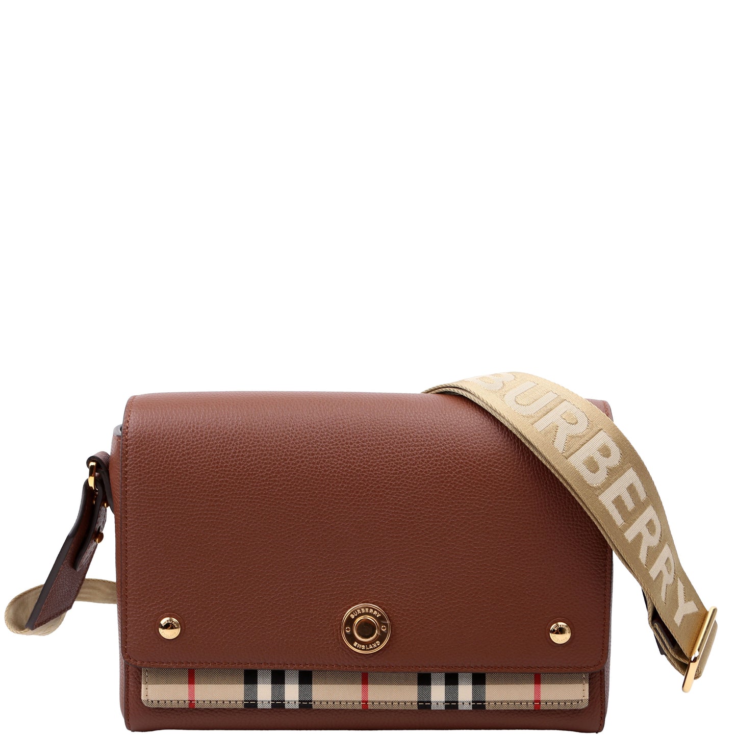 e Crossbody Vintage Check Medium Brown