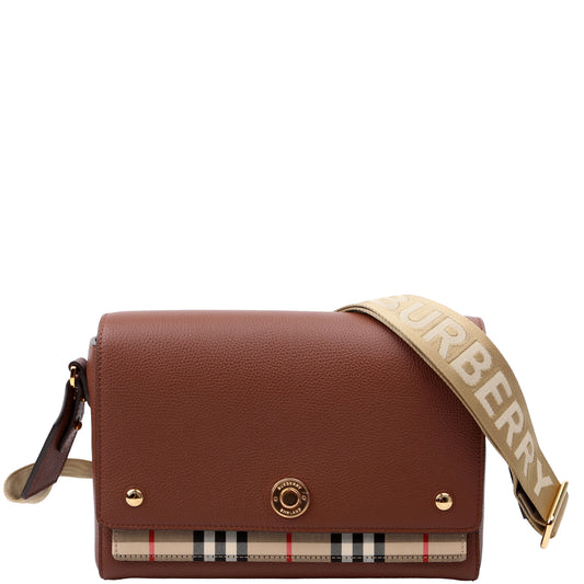 e Crossbody Vintage Check Medium Brown