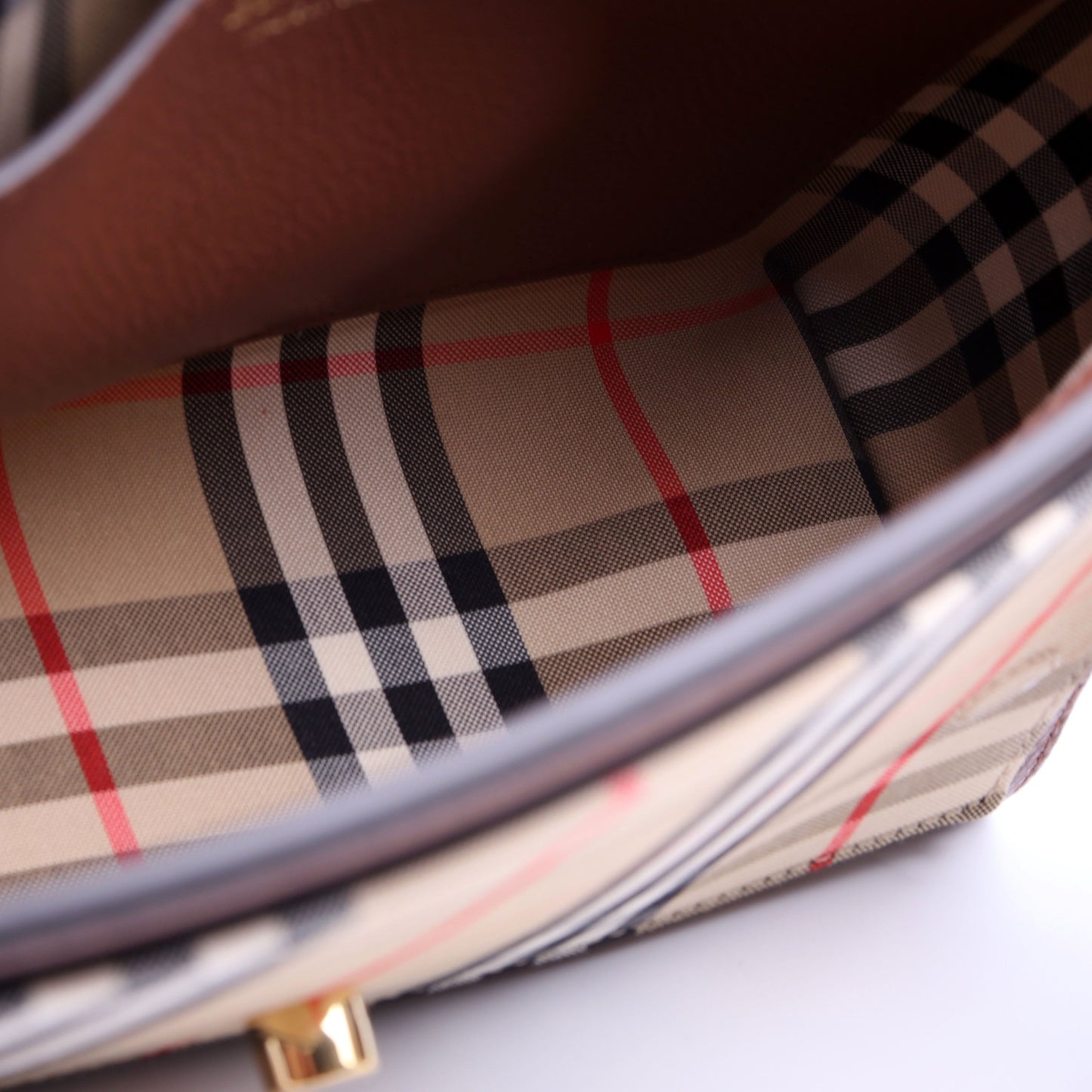 e Crossbody Vintage Check Medium Brown