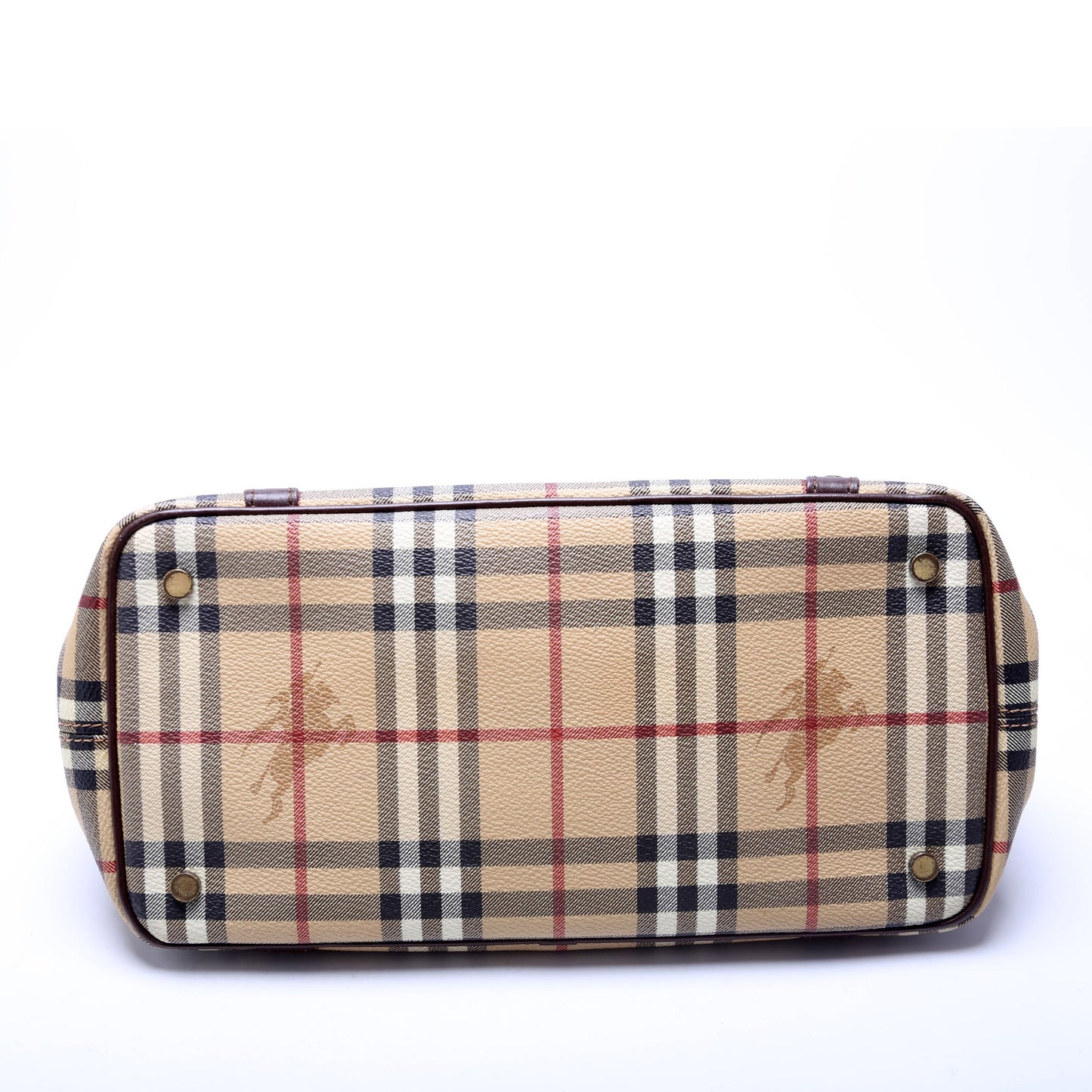 Haymarket Check Buckle Tote Small Brown