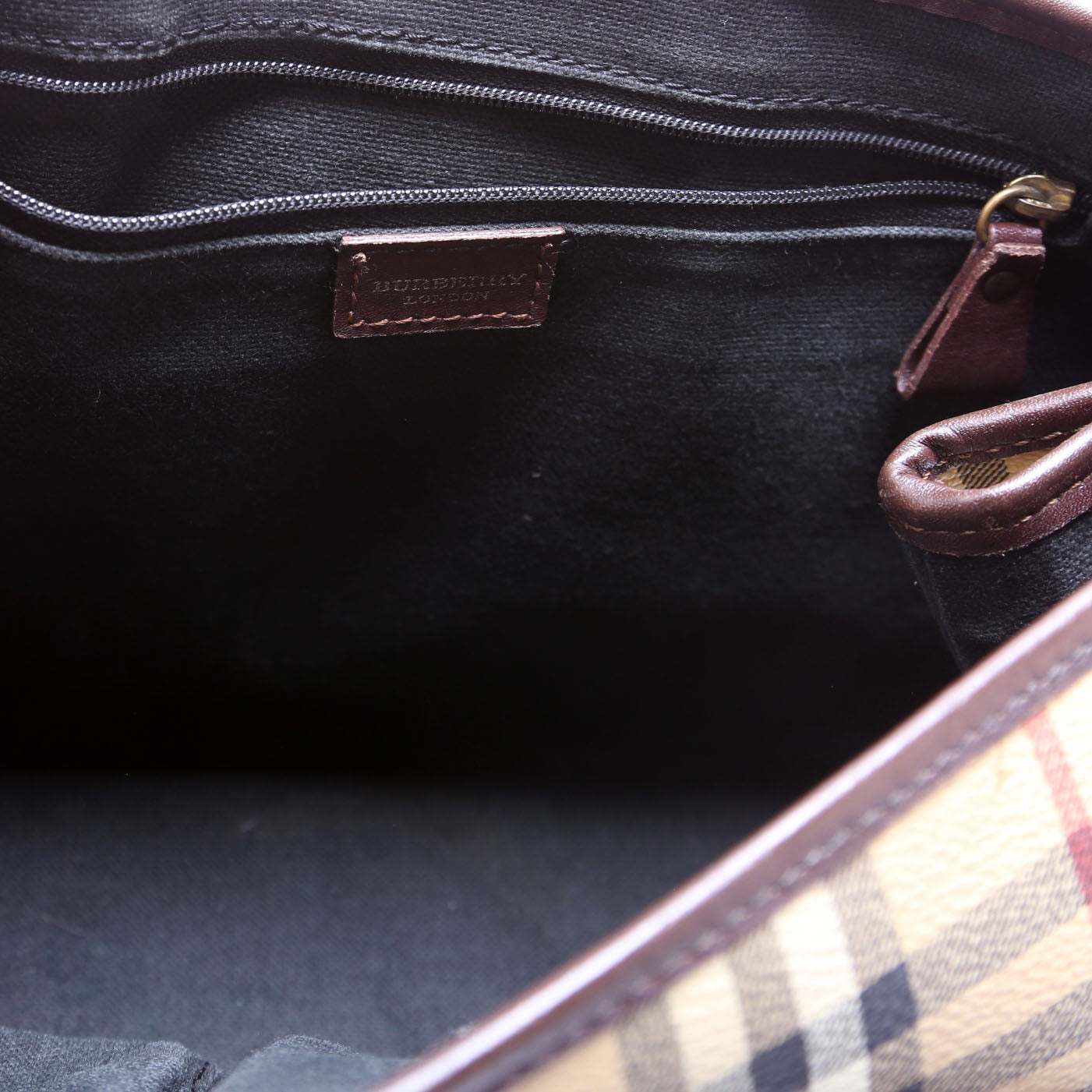 Haymarket Check Buckle Tote Small Brown