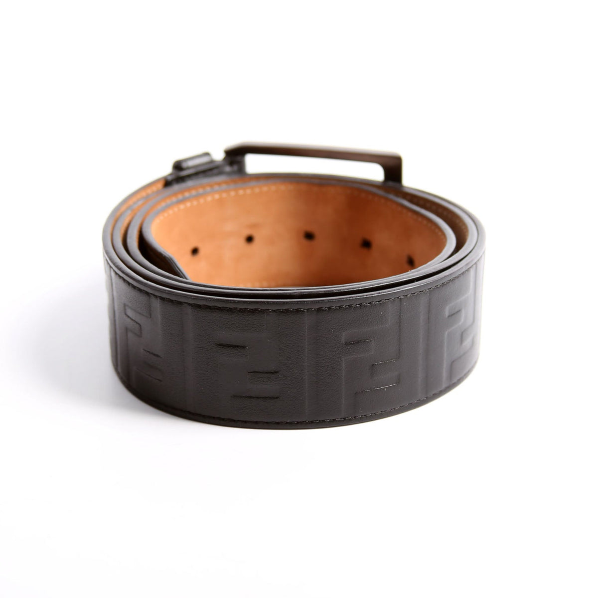 Square Buckle FF Leather Belt 45MM Size 115/56 Black