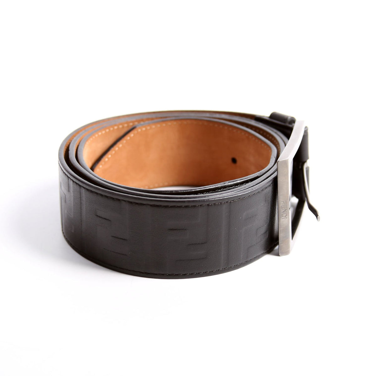 Square Buckle FF Leather Belt 45MM Size 115/56 Black