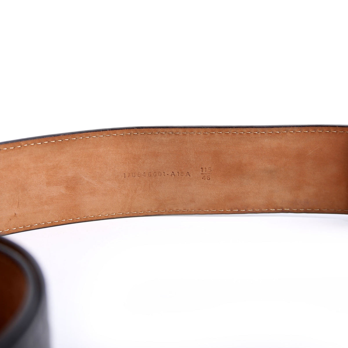 Square Buckle FF Leather Belt 45MM Size 115/56 Black
