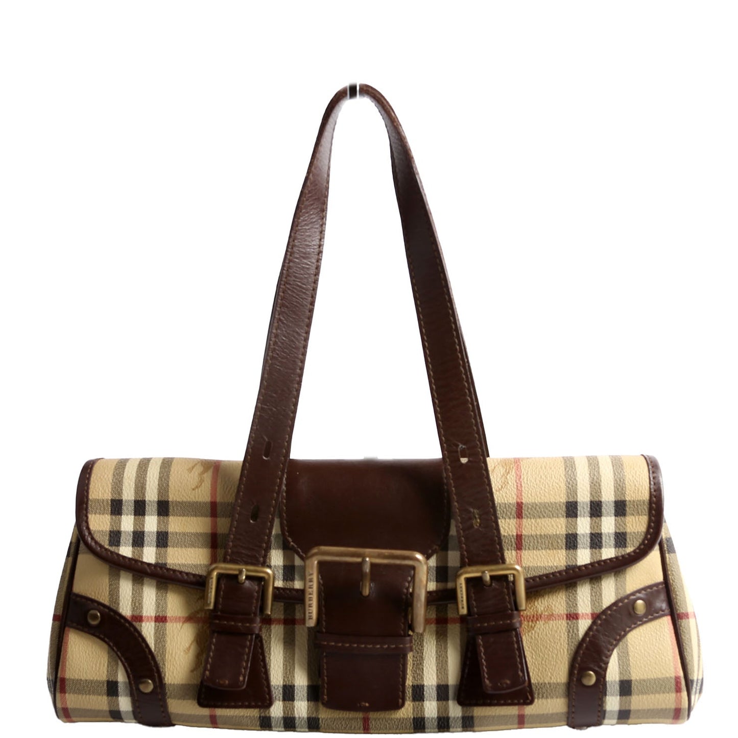 Haymarket Check Buckle Flap Shoulder Bag