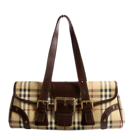 Haymarket Check Buckle Flap Shoulder Bag