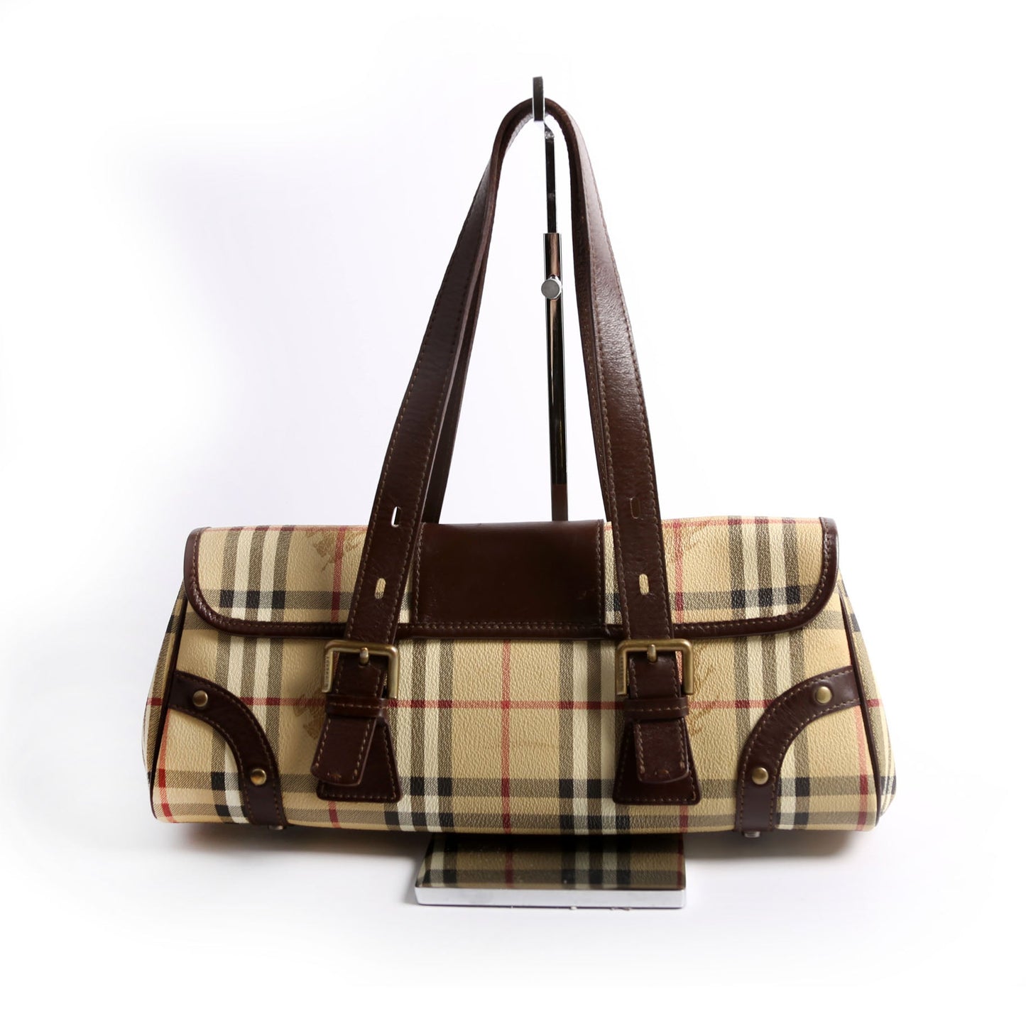 Haymarket Check Buckle Flap Shoulder Bag