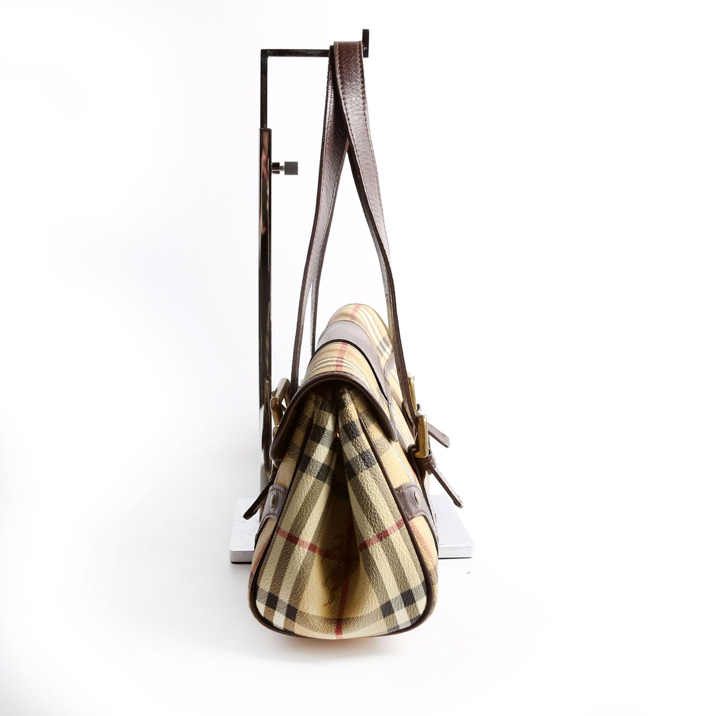 Haymarket Check Buckle Flap Shoulder Bag