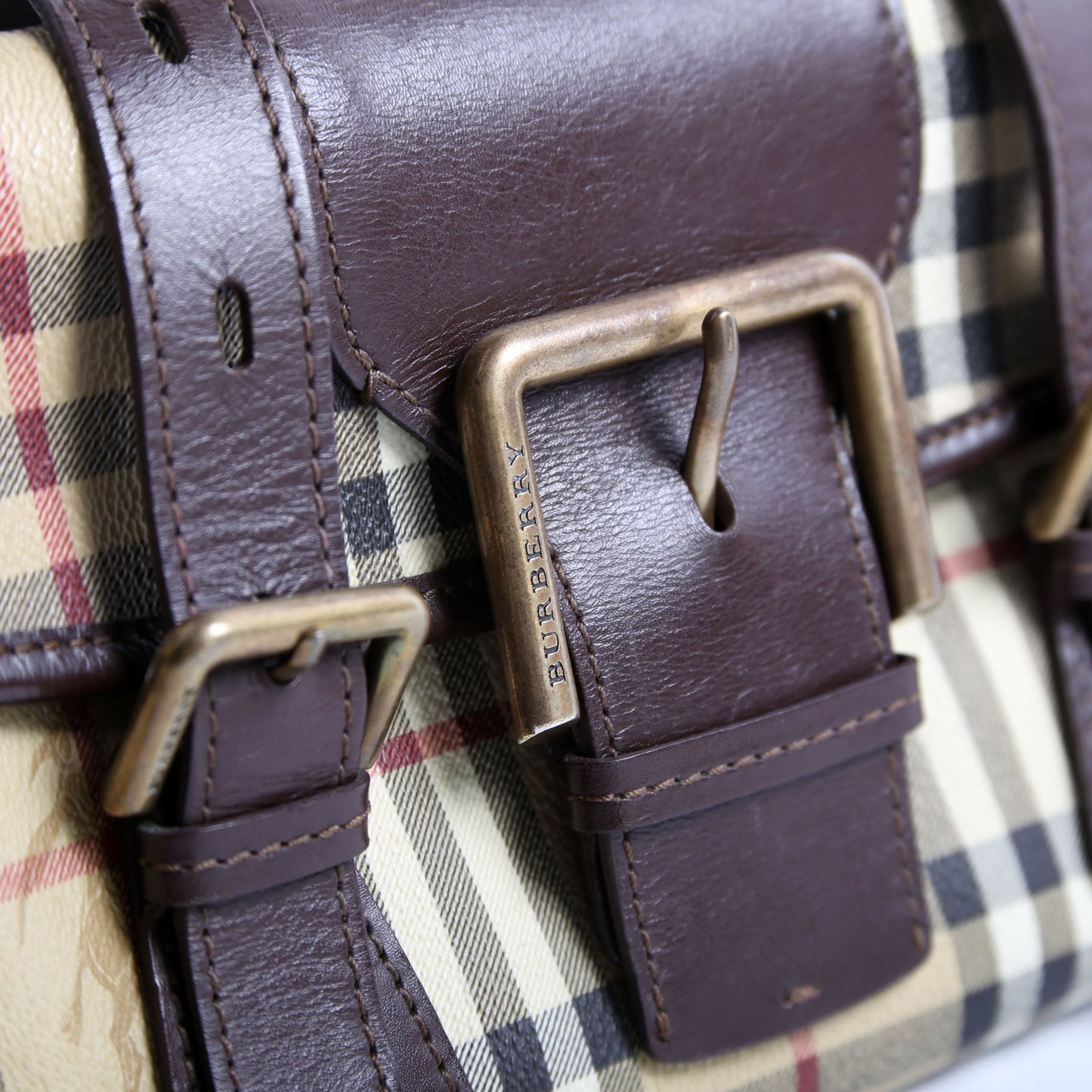 Haymarket Check Buckle Flap Shoulder Bag