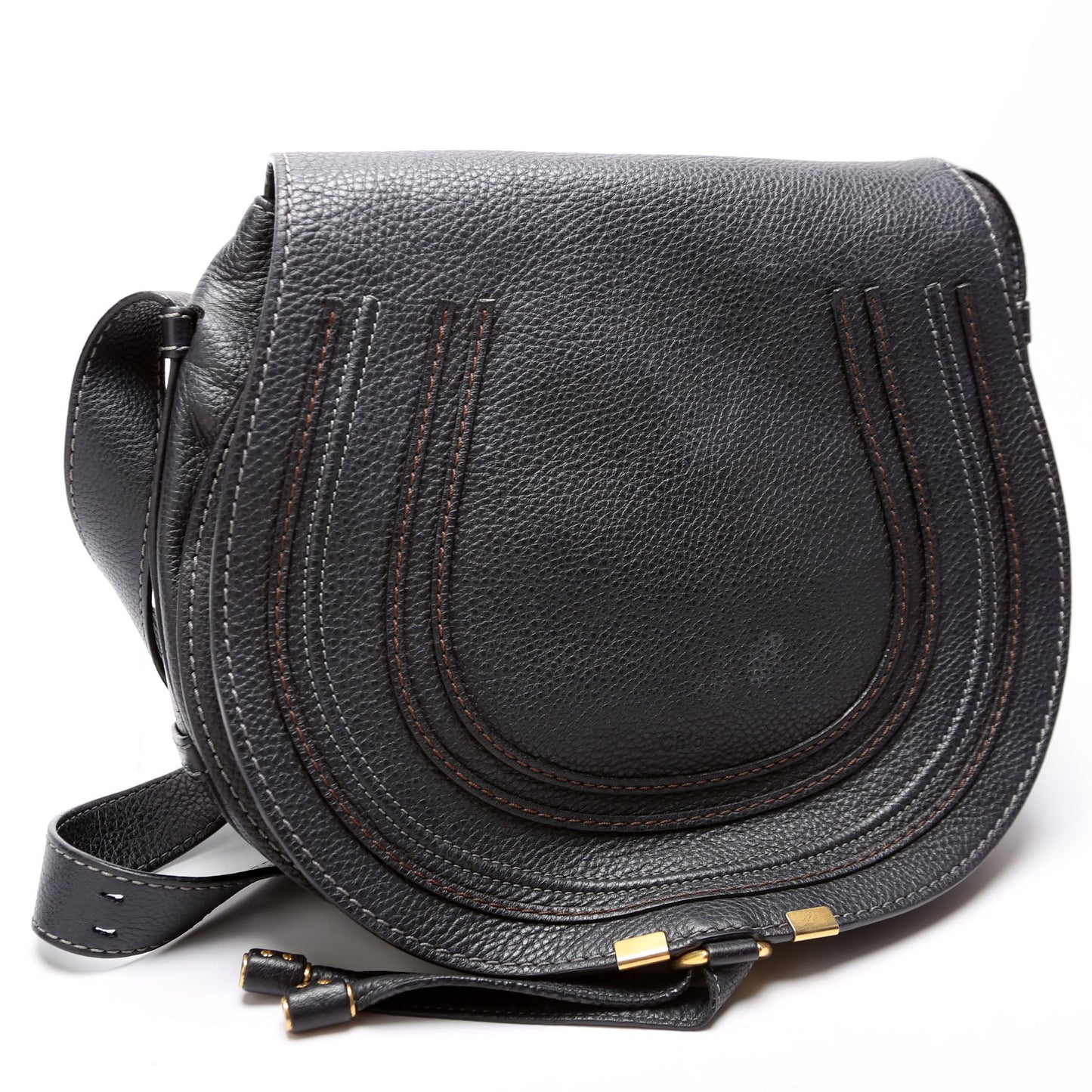 Marcie Saddle Bag Crossbody Medium Black