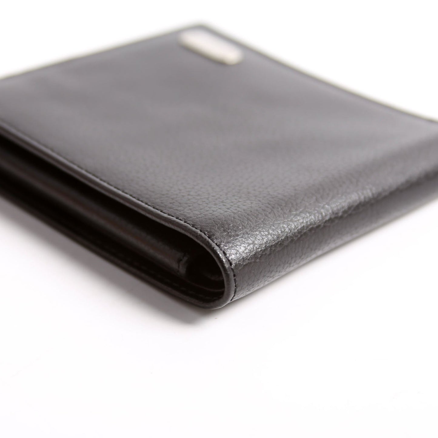 Bifold Leather Wallet With Coin Pouch Black