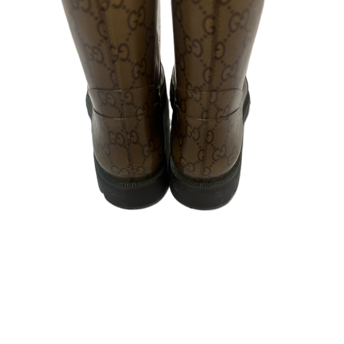 Brown Boots Luxury Designer By Gucci, Size: 8