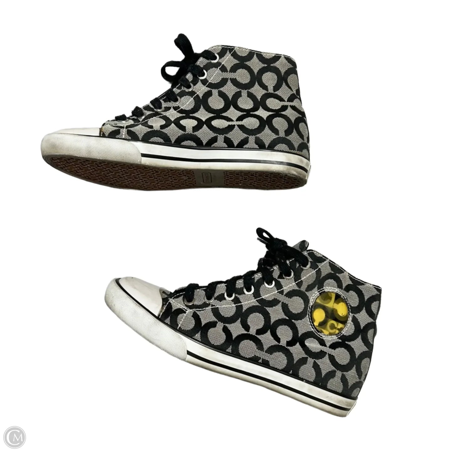 Shoes Designer By Coach In Black & Grey, Size: 7.5