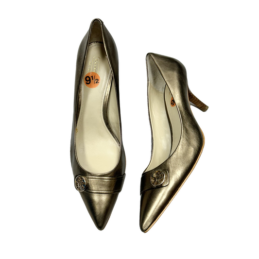 Shoes Designer By Coach In Bronze, Size: 9.5