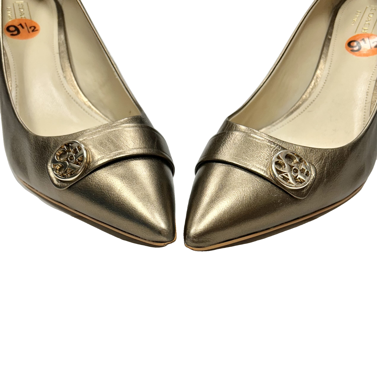 Shoes Designer By Coach In Bronze, Size: 9.5