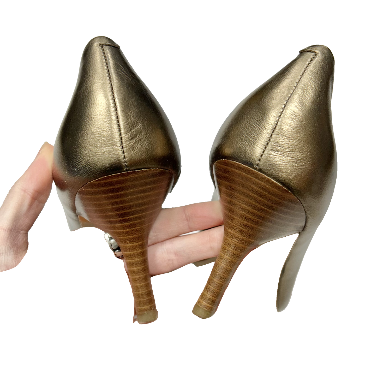 Shoes Designer By Coach In Bronze, Size: 9.5